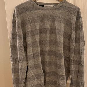 Calvin Klein Heather Gray Striped Pullover
